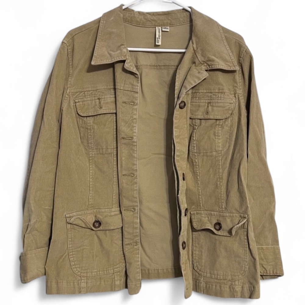 St. John's Bay Women's Tan and Brown Corduroy Jacket Size 1x